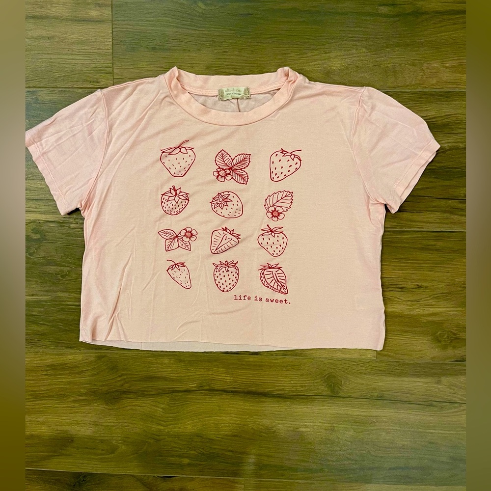 Altar’d State Short-sleeve Strawberry Shirt